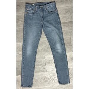 Levis Premium Skinny Taper Jeans Mens 31x32 Blue Denim Pants medium wash Used